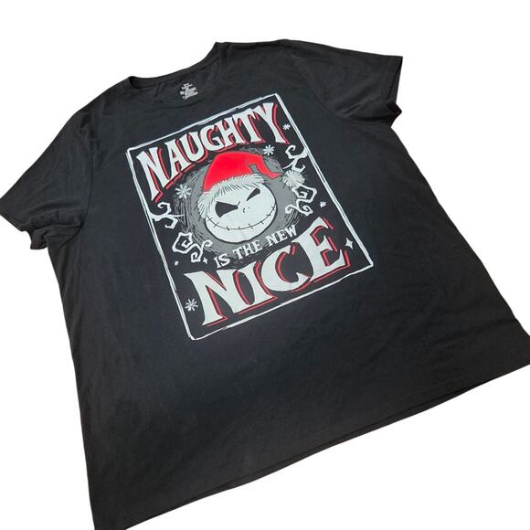 Disney Tee with White Nightmare Before Christmas Naughty Is The New Nice Design - Picture 1 of 6